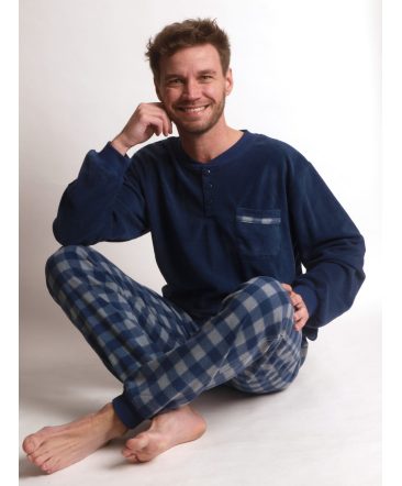 Pyjama lange mouwen heren tweed fleece