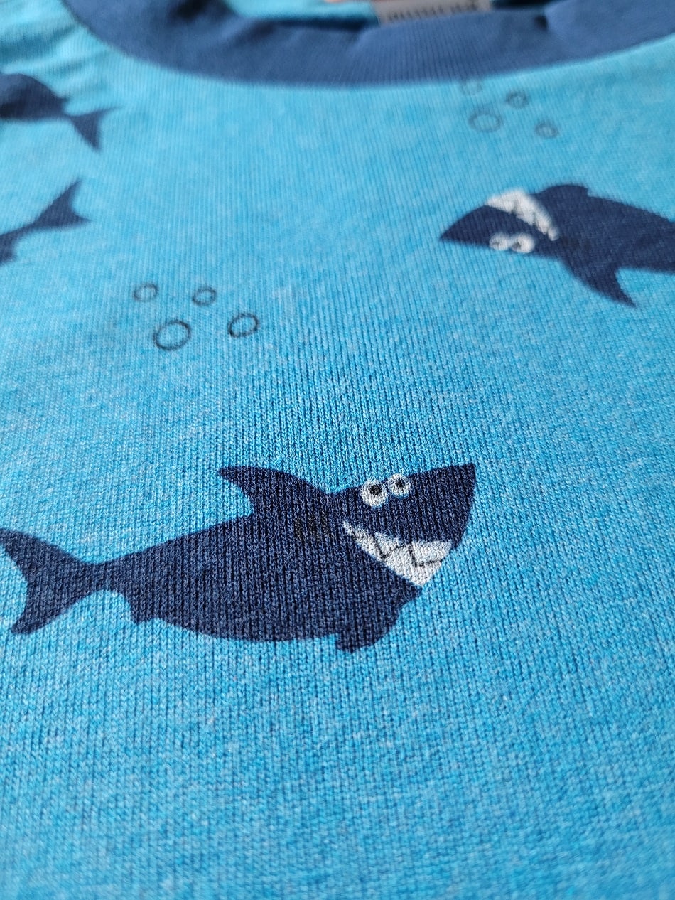 Pyjama lange broek jongens shark detail blauw