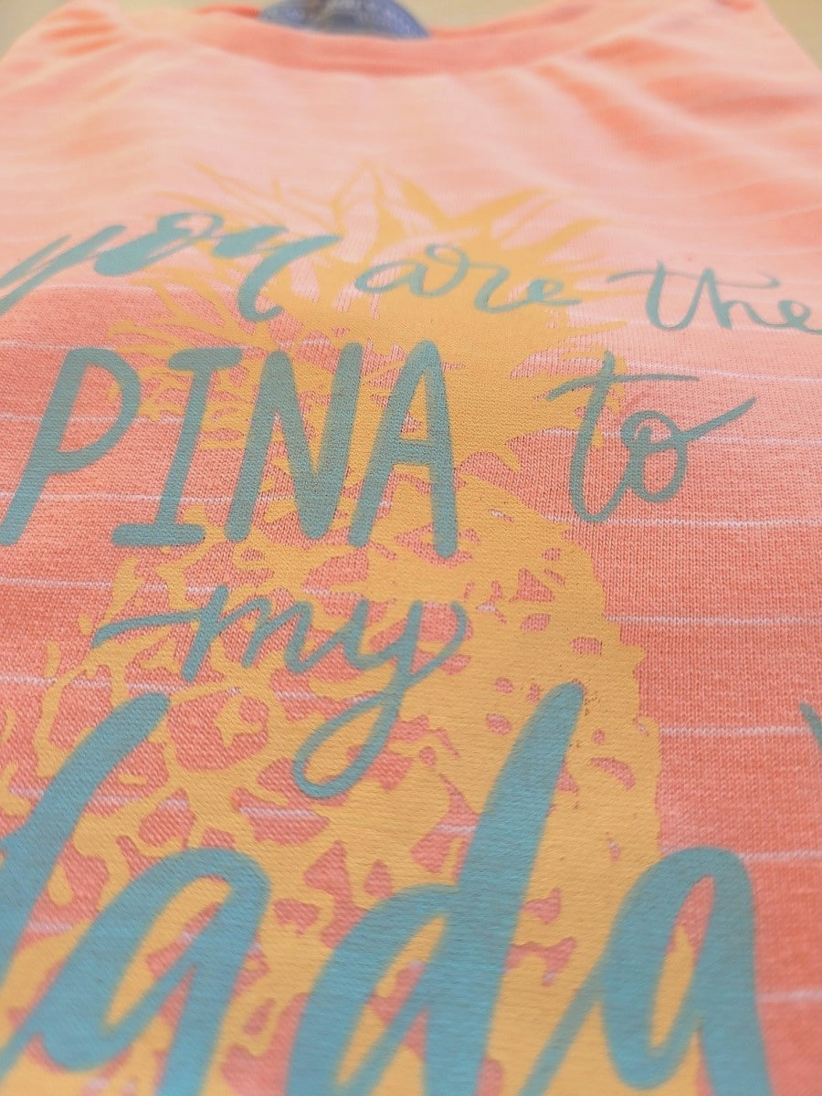 Pyjama meisjes lange mouwen Pina Colada detail