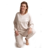 Pyjama lange mouwen dames all you need is sleep interlock cocodream 621536 beige