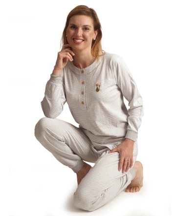 Pyjama lange mouwen dames cat love jersey cocodream 611539