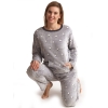 Pyjama lange mouwen dames hearts fleece grijs 691523