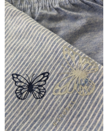 3/4-broek butterflies 612610 Cocodream blauw detail